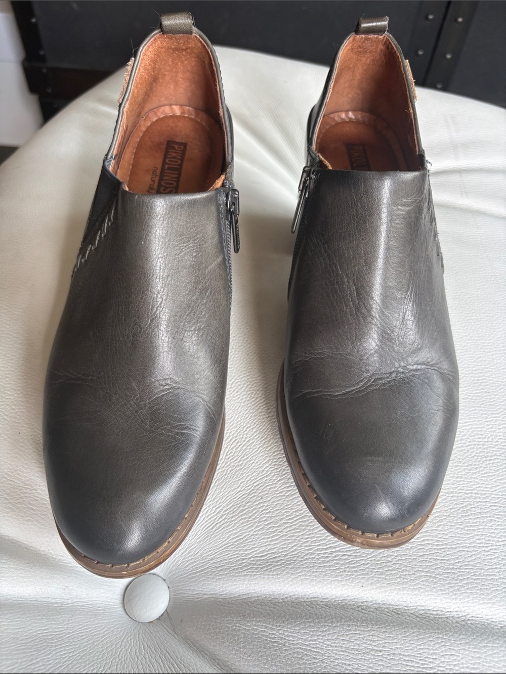 PIKOLINOS Women's Dark Gray Leather Chukka Boots